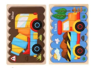 Planet Gates Double Sided Strip 3D Puzzles Baby Toy Wooden Montessori Materials Educational Toys For Children Large Bricks Kids Learning Toys