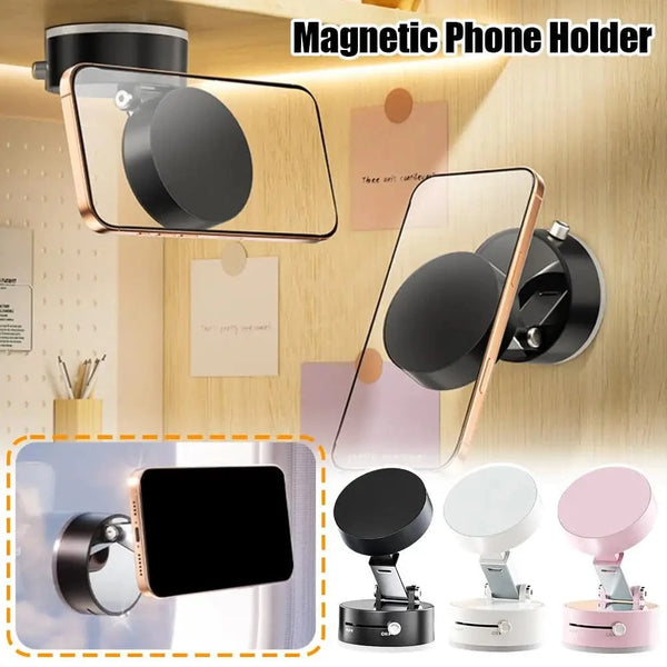 Planet Gates Double Sided Suction Cup Magnetic Phone Holder Lazy Multi-functional Foldable Storage Holder Vacuum Suction Phone Holder