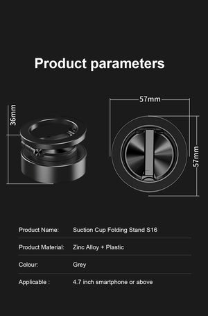 Planet Gates Double Sides Car Phone Holder Magnetic Vacuum Adsorption Bracket with Wireless Charger 360 degree Rotating Car Phone Stand