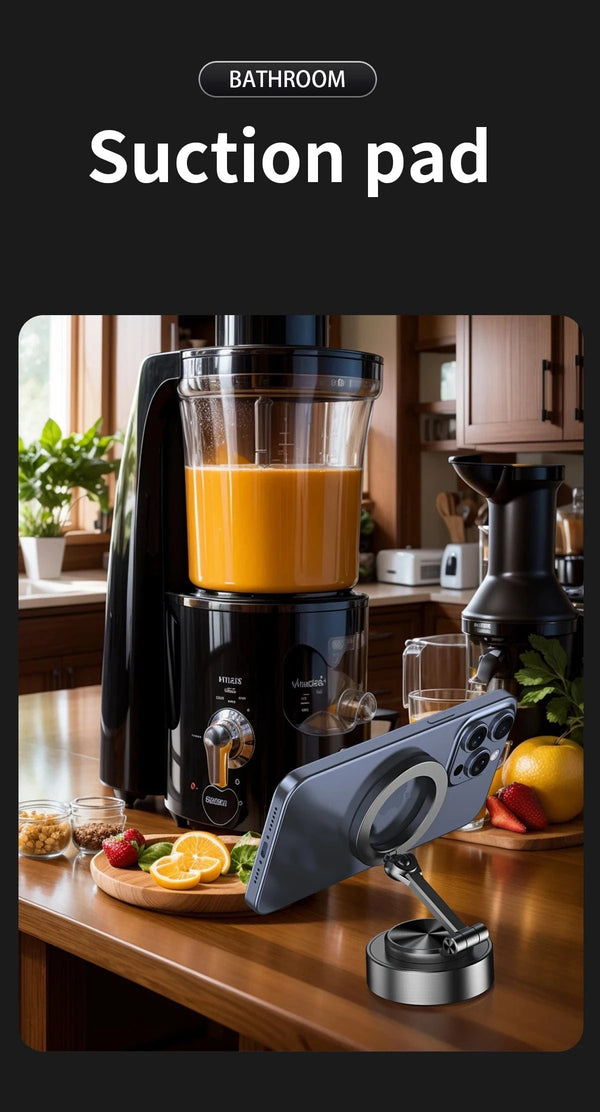 Planet Gates Double Sides Car Phone Holder Magnetic Vacuum Adsorption Bracket with Wireless Charger 360 degree Rotating Car Phone Stand