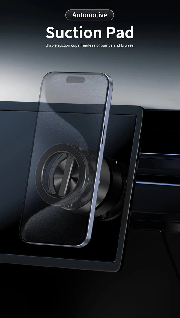 Planet Gates Double Sides Car Phone Holder Magnetic Vacuum Adsorption Bracket with Wireless Charger 360 degree Rotating Car Phone Stand