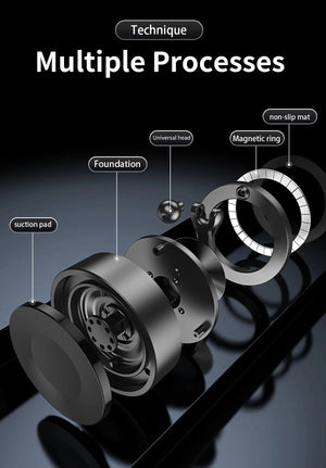 Planet Gates Double Sides Car Phone Holder Magnetic Vacuum Adsorption Bracket with Wireless Charger 360 degree Rotating Car Phone Stand