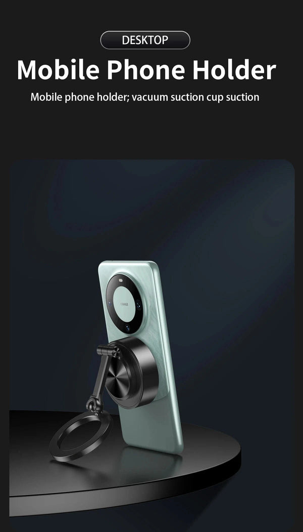 Planet Gates Double Sides Car Phone Holder Magnetic Vacuum Adsorption Bracket with Wireless Charger 360 degree Rotating Car Phone Stand