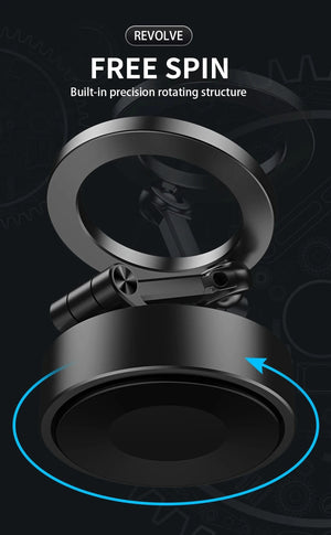 Planet Gates Double Sides Car Phone Holder Magnetic Vacuum Adsorption Bracket with Wireless Charger 360 degree Rotating Car Phone Stand