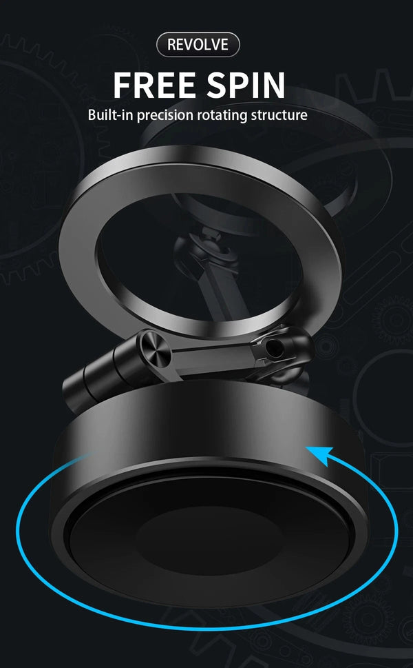 Planet Gates Double Sides Car Phone Holder Magnetic Vacuum Adsorption Bracket with Wireless Charger 360 degree Rotating Car Phone Stand