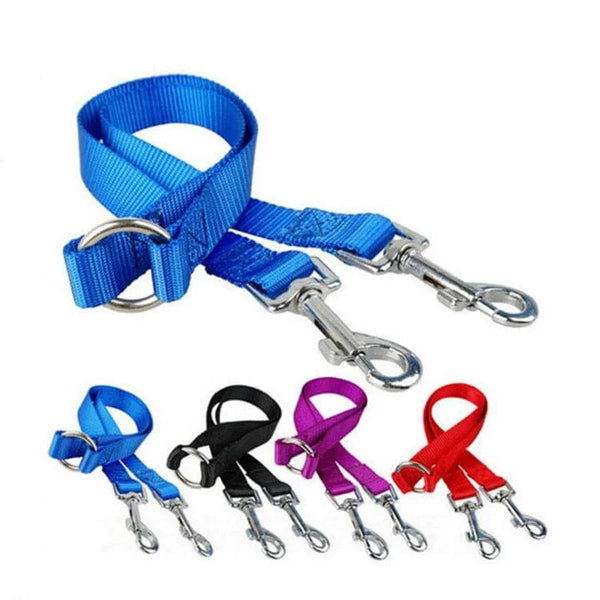Planet Gates Double Twin Dual Coupler Dog Leash Two in One Strong Nylon V Shape Pet Dog Leash Colorful Two Ways Pet Lead