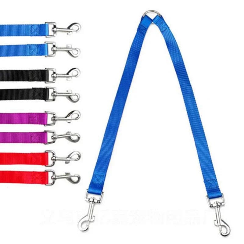 Planet Gates Double Twin Dual Coupler Dog Leash Two in One Strong Nylon V Shape Pet Dog Leash Colorful Two Ways Pet Lead