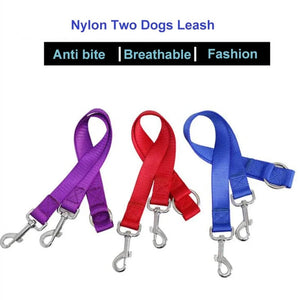 Planet Gates Double Twin Dual Coupler Dog Leash Two in One Strong Nylon V Shape Pet Dog Leash Colorful Two Ways Pet Lead
