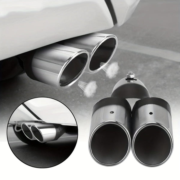Planet Gates Double Upgrade Your Car with This Universal Chrome Tail Pipe - Stylish & Durable!
