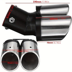 Planet Gates Double Upgrade Your Car with This Universal Chrome Tail Pipe - Stylish & Durable!