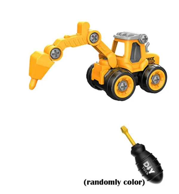 Planet Gates Drilling Machine A Nut Disassembly Loading Unloading Engineering Truck Excavator Bulldozer Montessori Education Toy Child Screw Creative Tool Car
