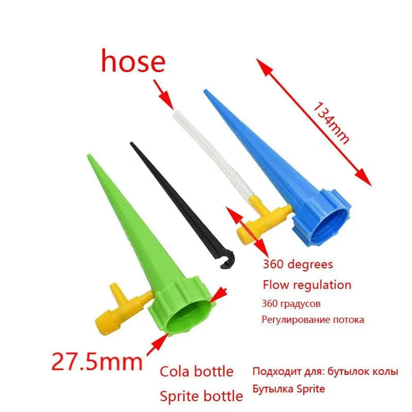 Planet Gates Drip Irrigation Automatic Plant Waterers System Adjustable drip water spikes taper plants pot watering for Coke bottles 1pcs