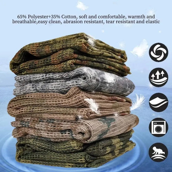 Planet Gates DS Camouflage Netting Tactical Mesh Net Camo Scarf for Wargame Sports Hunting Shooting Wild Photography Sniper Camo Mesh Scarves