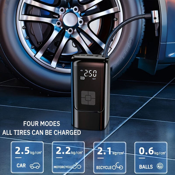 Planet Gates Dual power 1pc Portable Car Air Pump With LED Lighting, For Car/Motorcycle/Bicycle/Ball/Swimming Ring