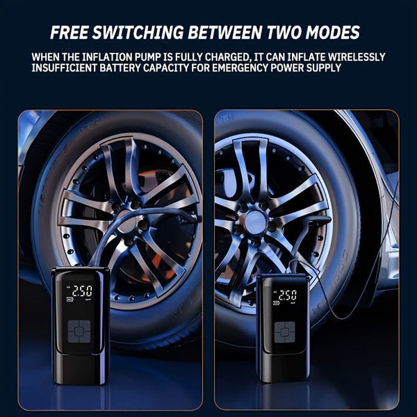 Planet Gates Dual power 1pc Portable Car Air Pump With LED Lighting, For Car/Motorcycle/Bicycle/Ball/Swimming Ring