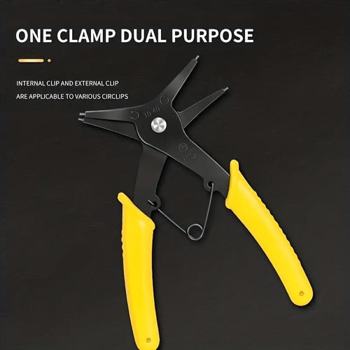 Planet Gates Dual Purpose Circlip Pliers Two In One Dual-purpose Snap Ring Pliers, Inner And Outer Snap Ring Pliers, Spring Disassembly Snap Ring Pliers Dual-purpose Repair Tool Wrench