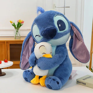 Planet Gates duck-stitch / 30cm 45CM Disney Plush Doll Stitch Lilo Doll Cute Duck Stitch Plush Stuffed Toy Christmas Children's Birthday Gift Kawaii Decoration