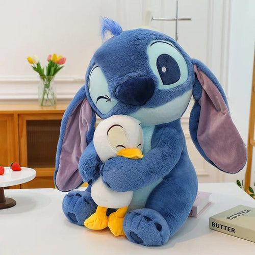 Planet Gates duck-stitch / 30cm 45CM Disney Plush Doll Stitch Lilo Doll Cute Duck Stitch Plush Stuffed Toy Christmas Children's Birthday Gift Kawaii Decoration