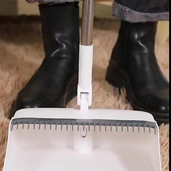 Planet Gates Durable Household Broom and Dustpan Set with Long Handle Creative Comb Tooth Design Foldable Upright Storage for Home Office School Dorm