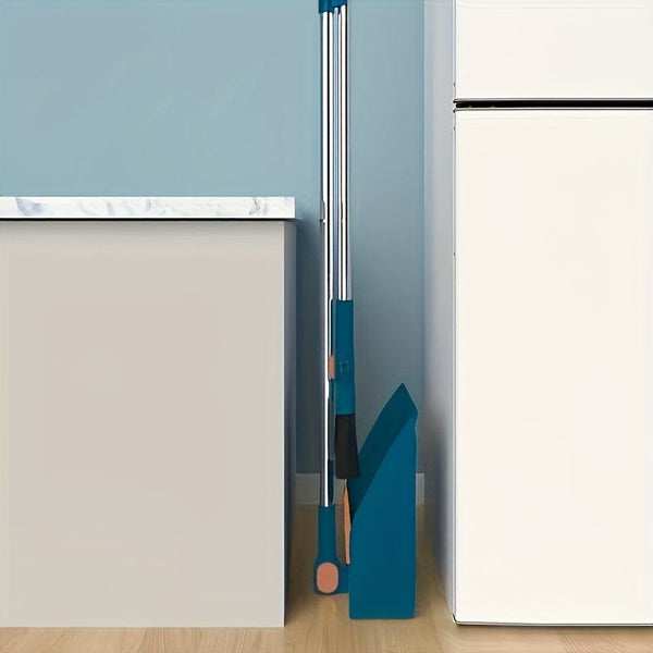 Planet Gates Durable Household Broom and Dustpan Set with Long Handle Creative Comb Tooth Design Foldable Upright Storage for Home Office School Dorm