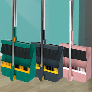Planet Gates Durable Household Broom and Dustpan Set with Long Handle Creative Comb Tooth Design Foldable Upright Storage for Home Office School Dorm