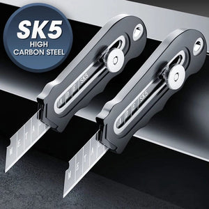 Planet Gates Durable Industrial Utility Knife,Replaceable High Carbon Steel Blade,Stainless Steel Paper Cutter,Office Art Student Supplies