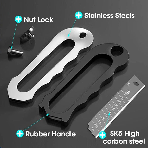 Planet Gates Durable Industrial Utility Knife,Replaceable High Carbon Steel Blade,Stainless Steel Paper Cutter,Office Art Student Supplies