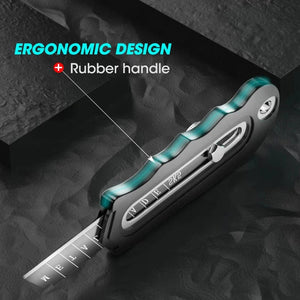 Planet Gates Durable Industrial Utility Knife,Replaceable High Carbon Steel Blade,Stainless Steel Paper Cutter,Office Art Student Supplies