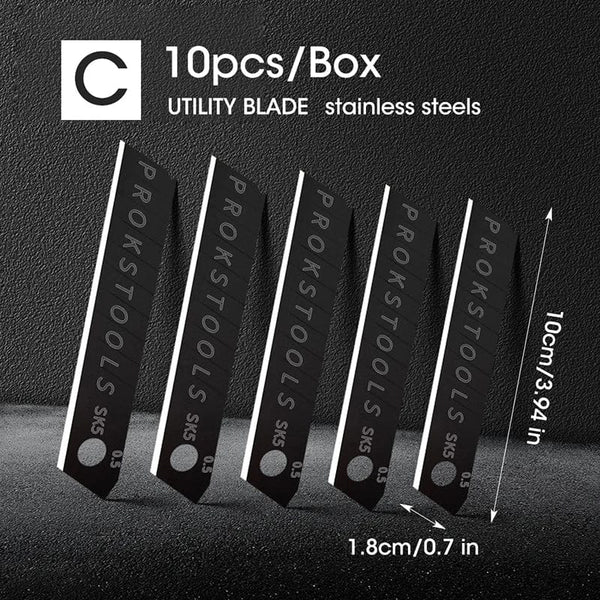 Planet Gates Durable Industrial Utility Knife,Replaceable High Carbon Steel Blade,Stainless Steel Paper Cutter,Office Art Student Supplies