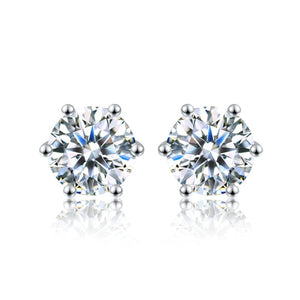 Planet Gates DW 0.5ct-2ct D Color Certified Moissanite Stud Earrings Lab Created Diamond 925 Sterling Silver Gold Plated Wedding Jewelry