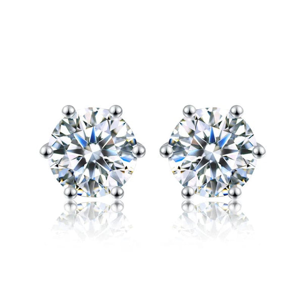 Planet Gates DW 0.5ct-2ct D Color Certified Moissanite Stud Earrings Lab Created Diamond 925 Sterling Silver Gold Plated Wedding Jewelry