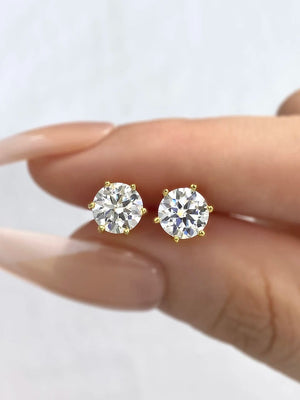 Planet Gates DW 0.5ct-2ct D Color Certified Moissanite Stud Earrings Lab Created Diamond 925 Sterling Silver Gold Plated Wedding Jewelry