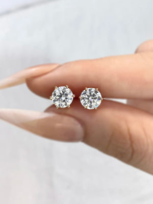 Planet Gates DW 0.5ct-2ct D Color Certified Moissanite Stud Earrings Lab Created Diamond 925 Sterling Silver Gold Plated Wedding Jewelry