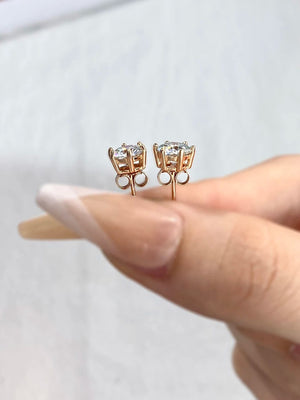 Planet Gates DW 0.5ct-2ct D Color Certified Moissanite Stud Earrings Lab Created Diamond 925 Sterling Silver Gold Plated Wedding Jewelry