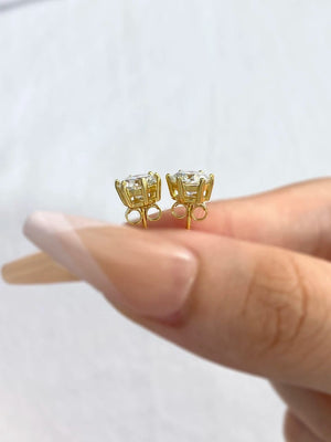 Planet Gates DW 0.5ct-2ct D Color Certified Moissanite Stud Earrings Lab Created Diamond 925 Sterling Silver Gold Plated Wedding Jewelry