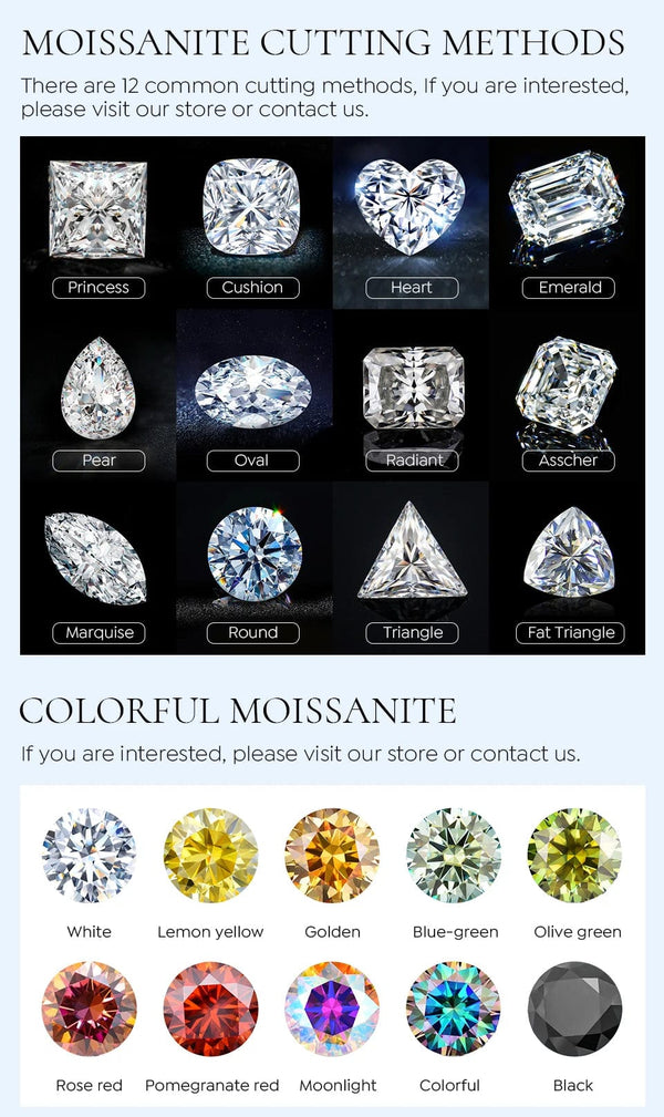 Planet Gates DW 0.5ct-2ct D Color Certified Moissanite Stud Earrings Lab Created Diamond 925 Sterling Silver Gold Plated Wedding Jewelry