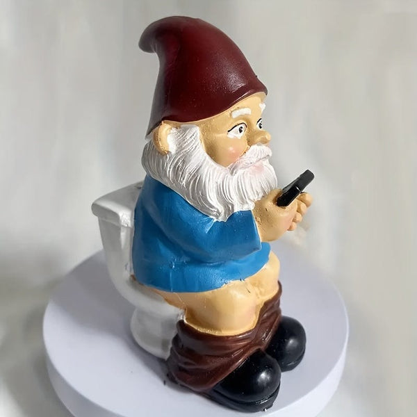 Planet Gates Dwarf Squatting In The Toilet 1pc, Cartoon Gnome Squat Toilet Resin Crafts, Garden Garden Creative Art Micro Landscape Sculpture