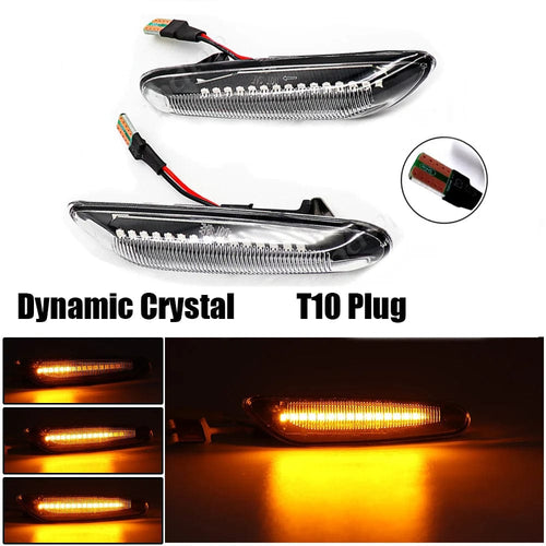 Planet Gates Dynamic crystal T10 LED Dynamic Side Marker Mirror Indicator Lamp Flowing Water Turn Signal Light For BMW E90 E91 E92 E93 E60 E87 E82 E61 E46 X1 X3