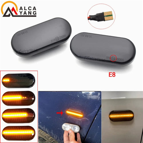 Planet Gates Dynamic Smoked 2pc Dynamic Led Turn Signals Side marker light Lamp for VW Volkswagen Bora Golf 3/4 Passat 3B Polo 6N Sharan Vento T5 SEAT Ibiza