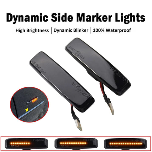 Planet Gates Dynamic Smoked Led Dynamic Turn Signal Light Side Marker Fender Sequential Lamp Blinker Indicator Trim Cover For BMW 5 Series E39 1995-2003 M5