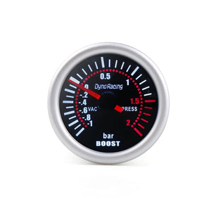 Planet Gates Dynoracing 2" 52mm Smoke lens Boost gauge bar psi Vacuum Water temp Oil temp Oil press Voltmeter Fuel level Tachometer rpm gauge