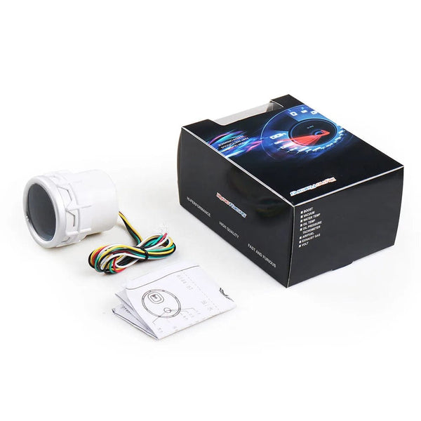 Planet Gates Dynoracing 2" 52mm Smoke lens Boost gauge bar psi Vacuum Water temp Oil temp Oil press Voltmeter Fuel level Tachometer rpm gauge