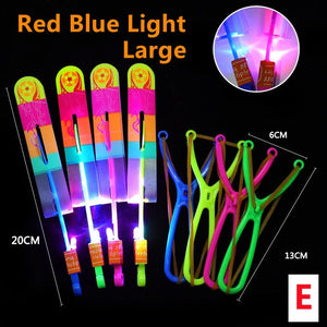 Planet Gates E / 10PCS New 50/30/10/5/1Pc Amazing Light Toy Arrow Rocket Helicopter Flying Toy LED Light Toys Party Fun Gifts Rubber Band Catapult