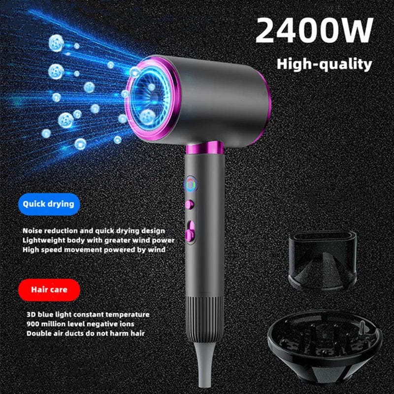 Planet Gates E-2400W-Purple / AU Manufacturer's Direct Selling High-Speed Hair Dryer 2400w High-Power Negative Ion Blue Light Hair Care Home Hair Salon Hair Drye