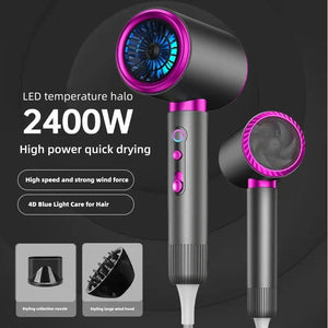 Planet Gates E-2400W-Purple / AU Manufacturer's Direct Selling High-Speed Hair Dryer 2400w High-Power Negative Ion Blue Light Hair Care Home Hair Salon Hair Drye