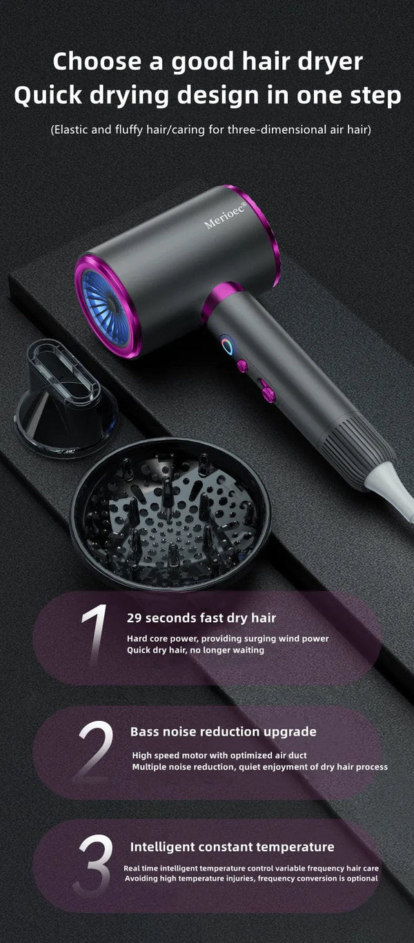 Planet Gates E-2400W-Purple / AU Manufacturer's Direct Selling High-Speed Hair Dryer 2400w High-Power Negative Ion Blue Light Hair Care Home Hair Salon Hair Drye