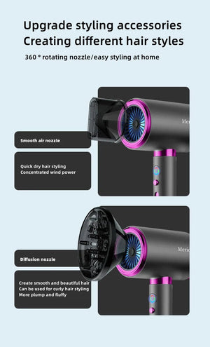 Planet Gates E-2400W-Purple / AU Manufacturer's Direct Selling High-Speed Hair Dryer 2400w High-Power Negative Ion Blue Light Hair Care Home Hair Salon Hair Drye