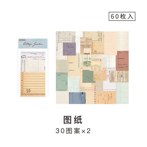 Planet Gates E 60 Pcs Paper Pack Romantic Vintage Floral Pattern Retro Paper For Scrapbooking Diary Journal Planner