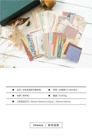 Planet Gates E 60 Pcs Paper Pack Romantic Vintage Floral Pattern Retro Paper For Scrapbooking Diary Journal Planner