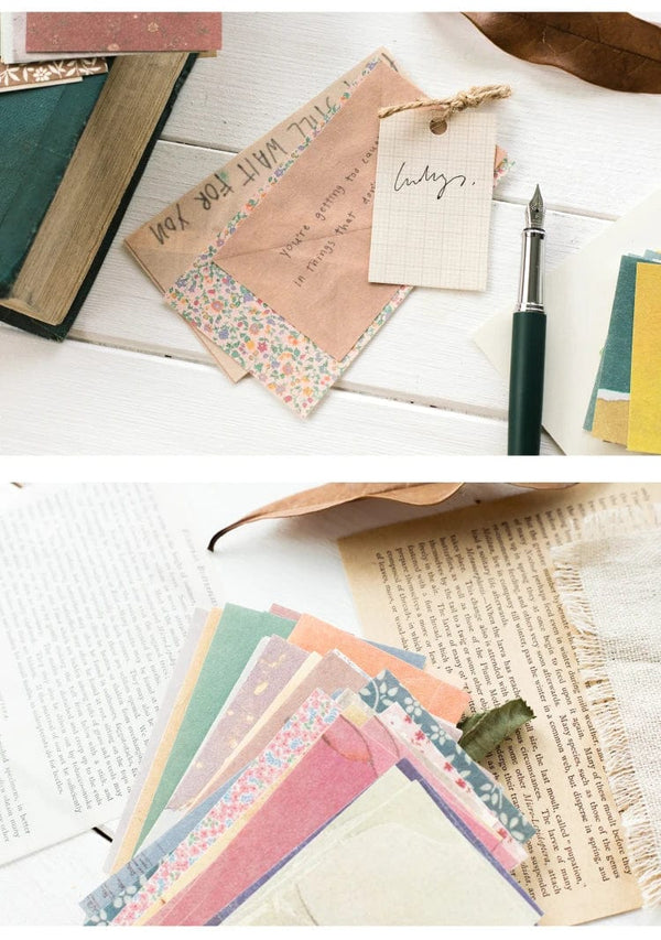 Planet Gates E 60 Pcs Paper Pack Romantic Vintage Floral Pattern Retro Paper For Scrapbooking Diary Journal Planner